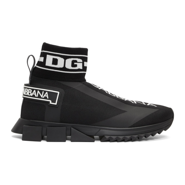 Dolce & Gabbana Dolce And Gabbana Black Sorrento High-top Sneakers In ...
