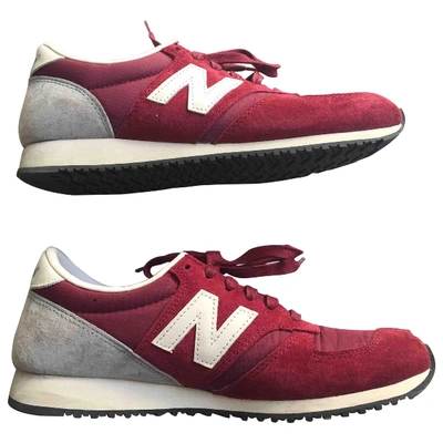 Pre-owned New Balance Cloth Trainers In Burgundy