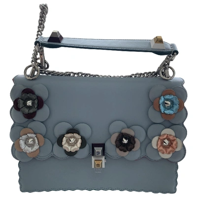 Pre-owned Fendi Kan I Leather Handbag In Blue