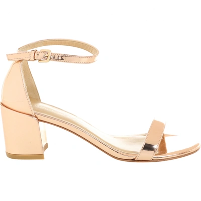 Pre-owned Stuart Weitzman Patent Leather Sandal In Metallic