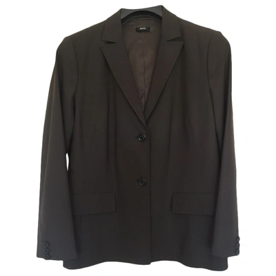 Pre-owned Hugo Boss Wool Suit Jacket In Brown