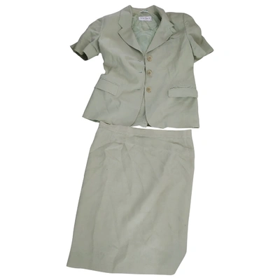 Pre-owned Max Mara Linen Skirt In Green
