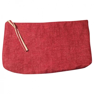 Pre-owned Jucca Cloth Clutch Bag In Red