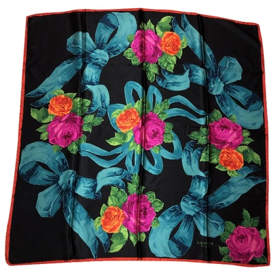 Pre-owned Lanvin Silk Handkerchief In Black