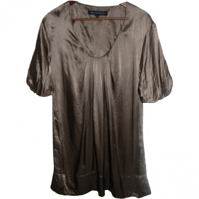 Pre-owned French Connection Silk Mini Dress In Brown