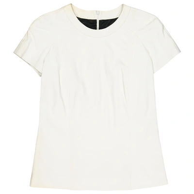 Pre-owned Barbara Bui Leather Blouse In White
