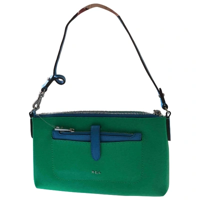Pre-owned Lauren Ralph Lauren Leather Clutch Bag In Green