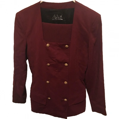 Pre-owned Plein Sud Wool Short Vest In Burgundy