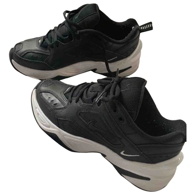 Pre-owned Nike M2k Tekno Leather Trainers In Black