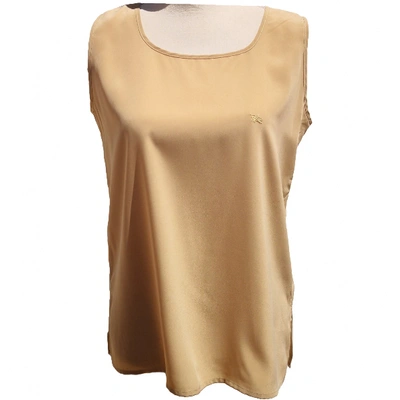 Pre-owned Burberry Beige Polyester Top