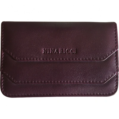 Pre-owned Nina Ricci Leather Card Wallet In Purple