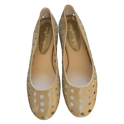 Pre-owned Mellow Yellow Patent Leather Ballet Flats In Beige