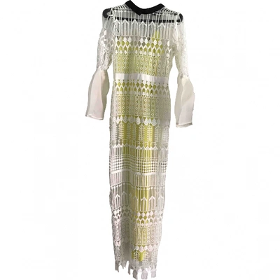Pre-owned Self-portrait Lace Maxi Dress In White