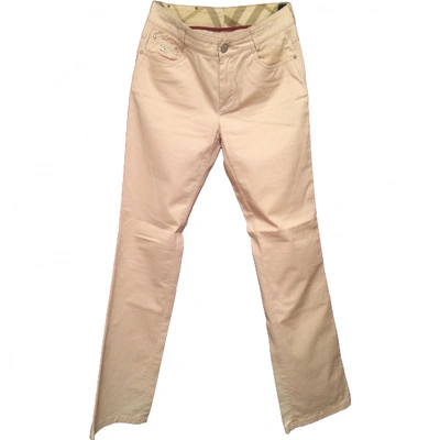 Pre-owned Burberry Large Pants In Ecru