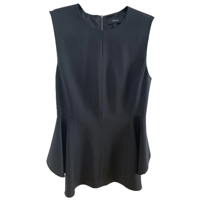 Pre-owned Theory Wool Blouse In Black