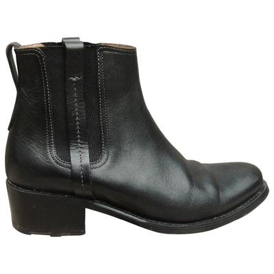 Pre-owned Heschung Leather Ankle Boots In Black