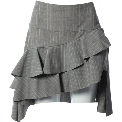 Pre-owned Balenciaga Wool Mini Skirt In Grey