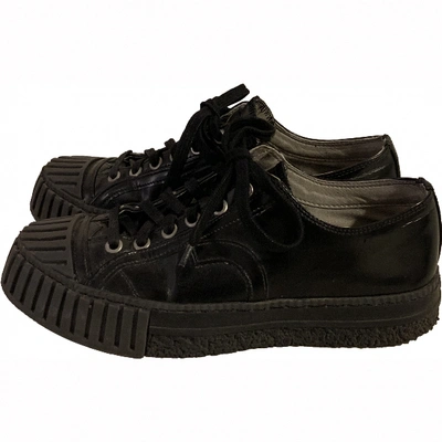 Pre-owned Adieu Leather Trainers In Black