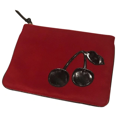 Pre-owned Sonia Rykiel Velvet Clutch Bag In Red