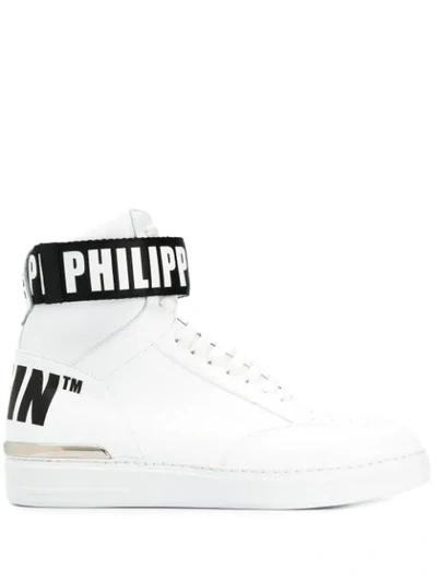 Philipp Plein Logo Hi-top Sneakers In White