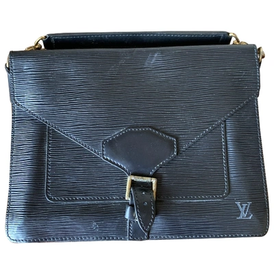 Pre-owned Louis Vuitton Monceau Leather Handbag In Black