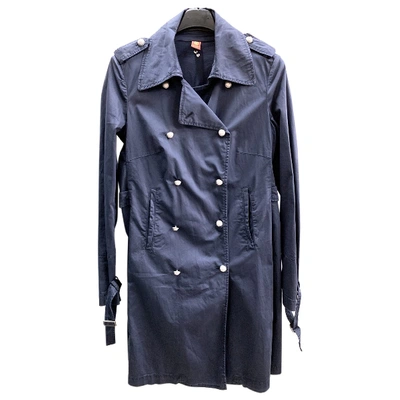 Pre-owned Dondup Trench Coat In Blue