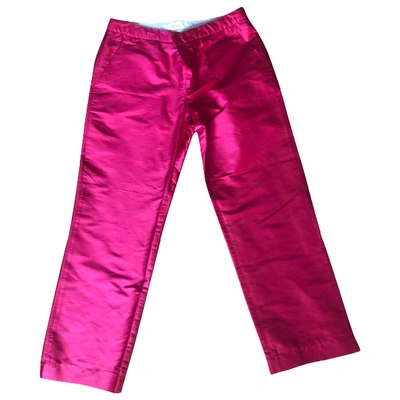 Pre-owned Aspesi Silk Straight Pants In Red