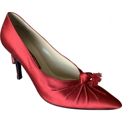 Pre-owned Charles Jourdan Cloth Heels In Red