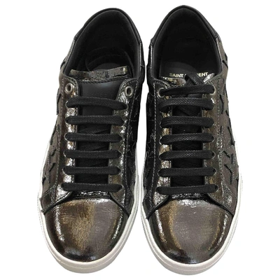 Pre-owned Saint Laurent Leather Trainers In Grey
