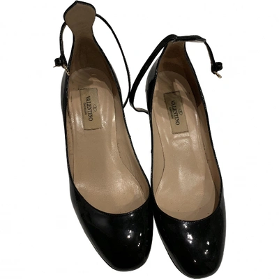 Pre-owned Valentino Garavani Tango Black Patent Leather Sandals