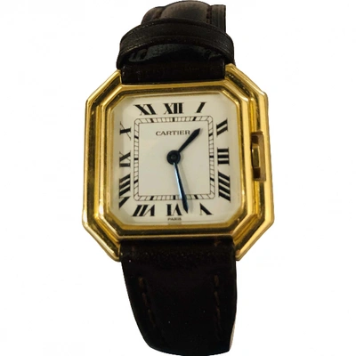 Pre-owned Cartier Ceinture Brown Yellow Gold Watch