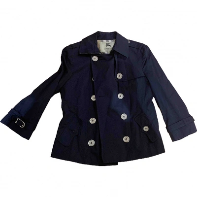 Pre-owned Burberry Blue Cotton Jacket