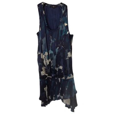 Pre-owned Elisabetta Franchi Silk Mid-length Dress In Blue