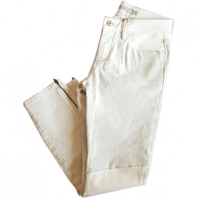 Pre-owned Calvin Klein Slim Pants In White