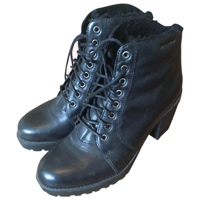 Pre-owned Vagabond Leather Snow Boots In Black