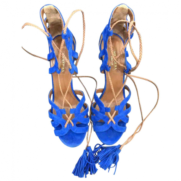 aquazzura blue heels