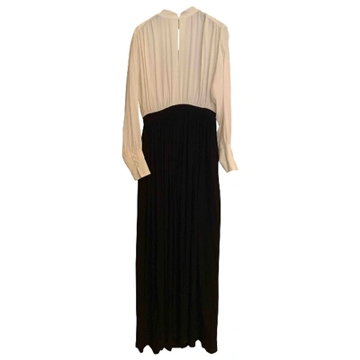 Pre-owned Mauro Grifoni Silk Maxi Dress In Black