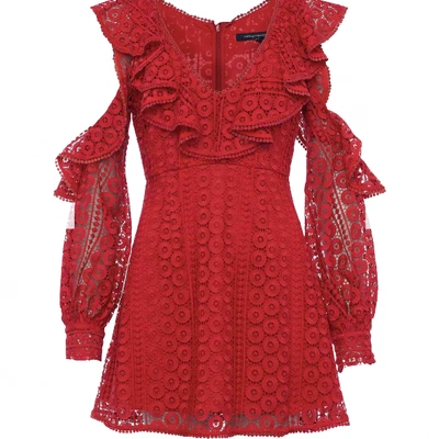 Pre-owned French Connection Lace Mini Dress In Red