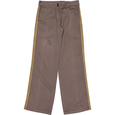 Pre-owned Dries Van Noten Straight Pants In Brown