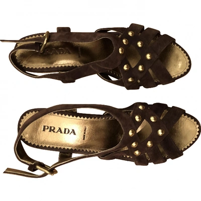 Pre-owned Prada Sandals In Brown