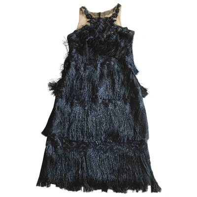 Pre-owned Marchesa Notte Mid-length Dress In Navy