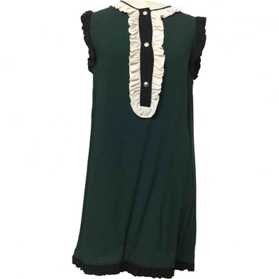 Pre-owned Marni Silk Mini Dress In Green