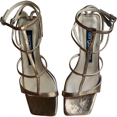 Pre-owned Sergio Rossi Leather Sandals In Gold