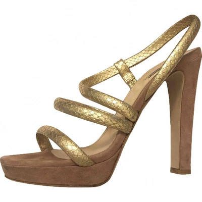 Pre-owned Pinko Heels In Gold