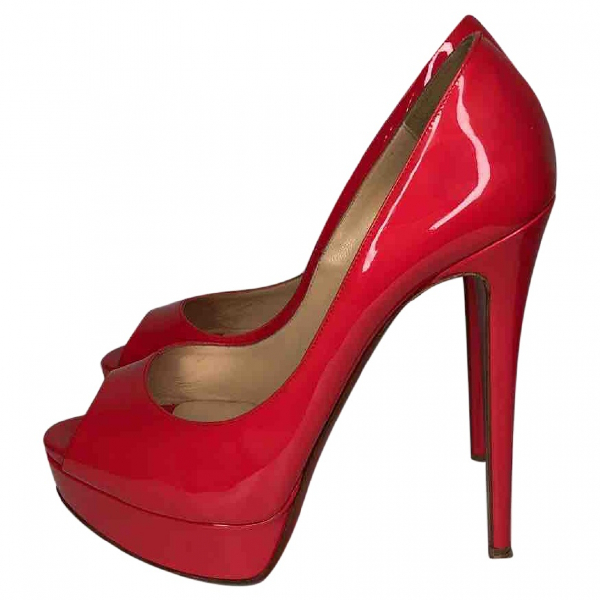 christian louboutin lady peep patent red sole pump