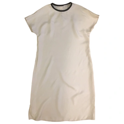 Pre-owned Carven Silk Mid-length Dress In White