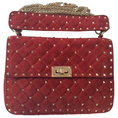 Pre-owned Valentino Garavani Rockstud Spike Handbag In Red