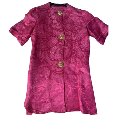 Pre-owned Versace Silk Coat In Purple