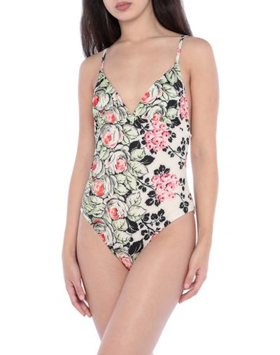 Semicouture One-piece Swimsuits In Beige