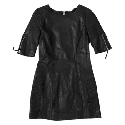 Pre-owned Allsaints Leather Dress In Black